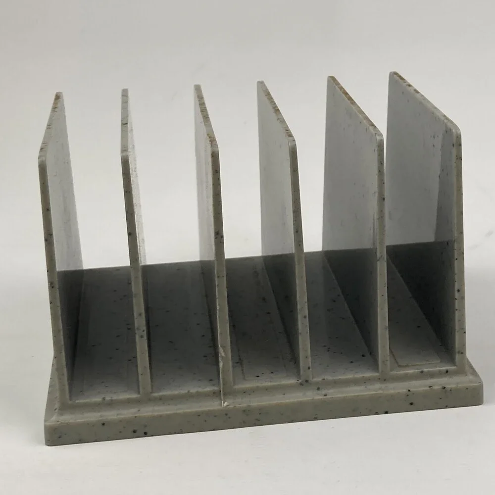 VTG Rogers 5 Slot Gray Speckle Plastic Letter Mail Desk File Sorter